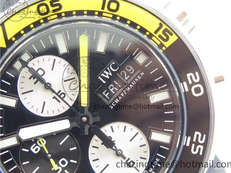 MIROTIME 0305 Aquatimer Chrono IW376702 SS BLS 1:1 Best Edition Black Dial on Black Rubber Strap A WellDesigned 7105